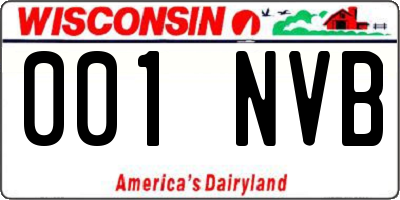 WI license plate 001NVB