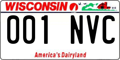 WI license plate 001NVC
