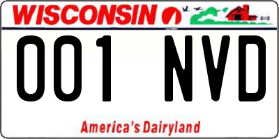 WI license plate 001NVD