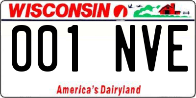 WI license plate 001NVE