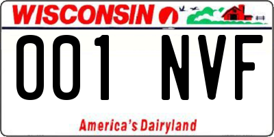WI license plate 001NVF