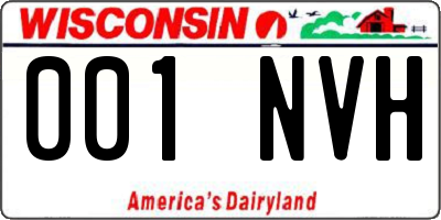 WI license plate 001NVH