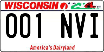 WI license plate 001NVI