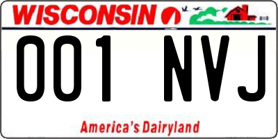 WI license plate 001NVJ