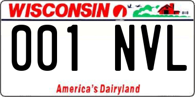 WI license plate 001NVL