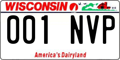 WI license plate 001NVP