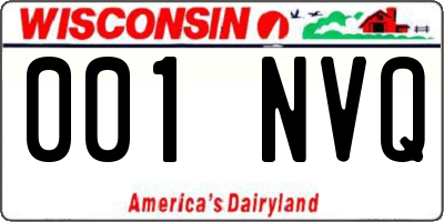 WI license plate 001NVQ