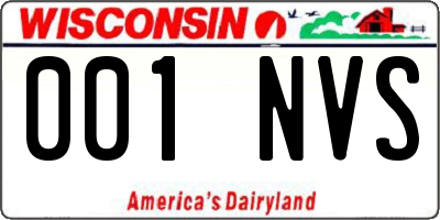 WI license plate 001NVS