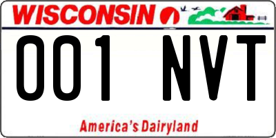 WI license plate 001NVT