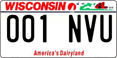 WI license plate 001NVU