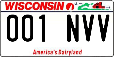 WI license plate 001NVV
