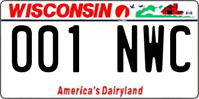 WI license plate 001NWC