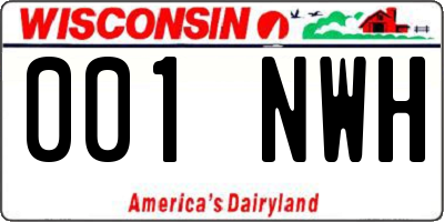 WI license plate 001NWH