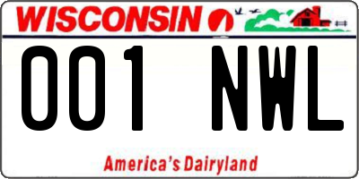 WI license plate 001NWL