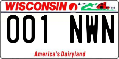 WI license plate 001NWN