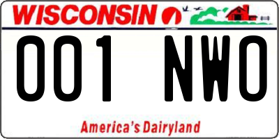 WI license plate 001NWO
