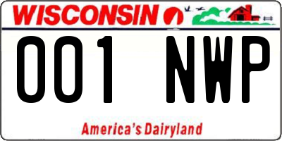 WI license plate 001NWP