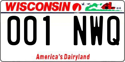 WI license plate 001NWQ