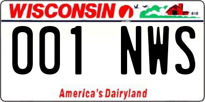 WI license plate 001NWS