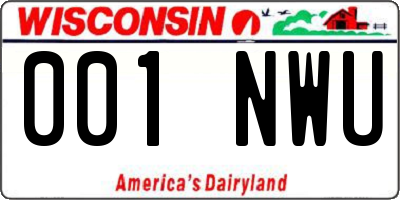 WI license plate 001NWU
