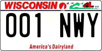 WI license plate 001NWY