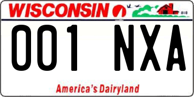 WI license plate 001NXA