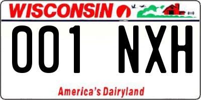 WI license plate 001NXH