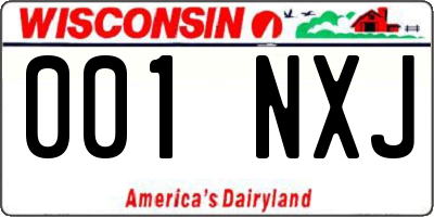 WI license plate 001NXJ
