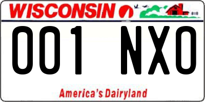 WI license plate 001NXO
