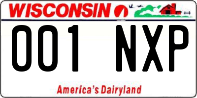 WI license plate 001NXP