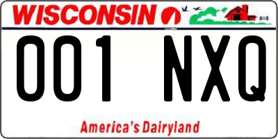 WI license plate 001NXQ