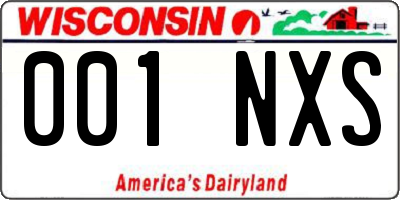 WI license plate 001NXS
