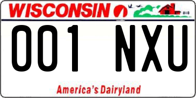 WI license plate 001NXU