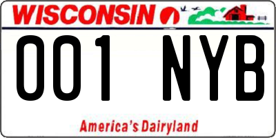 WI license plate 001NYB