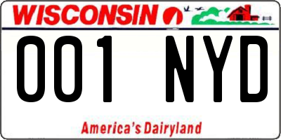 WI license plate 001NYD