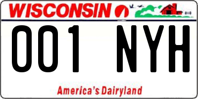 WI license plate 001NYH