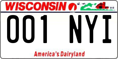WI license plate 001NYI