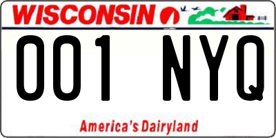 WI license plate 001NYQ