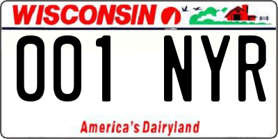 WI license plate 001NYR