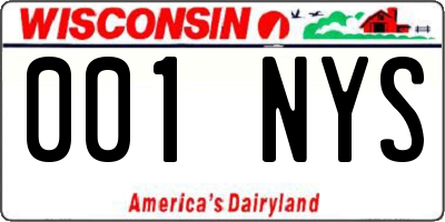 WI license plate 001NYS