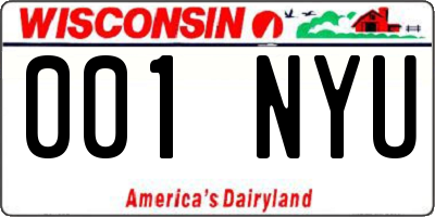WI license plate 001NYU