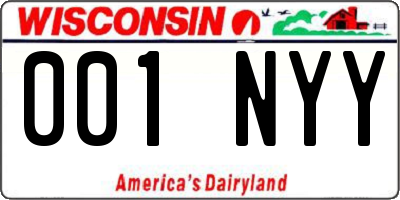 WI license plate 001NYY