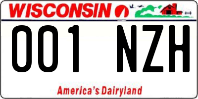 WI license plate 001NZH