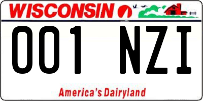 WI license plate 001NZI