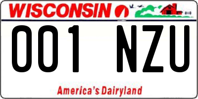WI license plate 001NZU