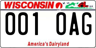 WI license plate 001OAG