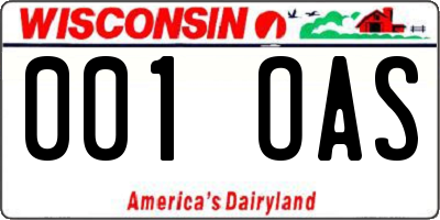WI license plate 001OAS