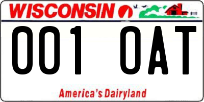 WI license plate 001OAT