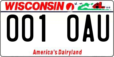 WI license plate 001OAU