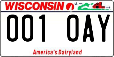 WI license plate 001OAY